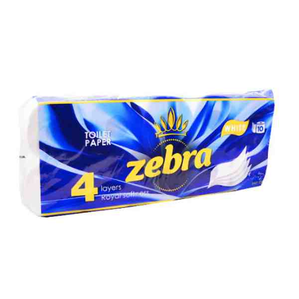 Zebra – Hârtie igienică White, 4 straturi, 10 role
