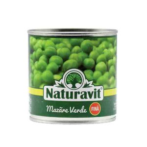 Naturavit – Conservă mazăre verde boabe 425 ml.
