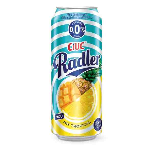 Ciuc - Bere Radler mix tropical fără alcool 500 ml. SGR