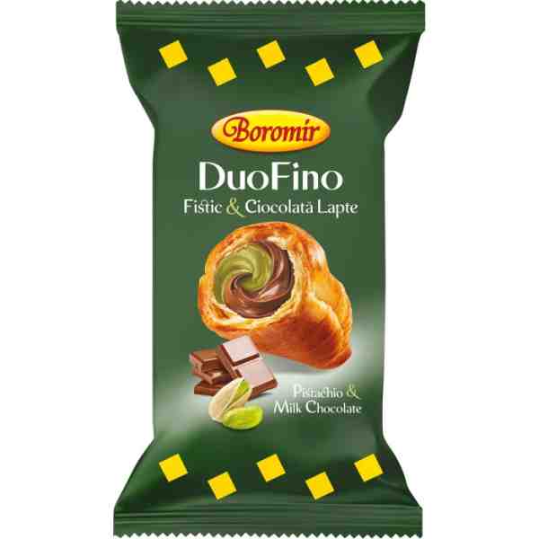Boromir - Croissant DuoFino cu fistic și ciocolată-lapte 75 gr.