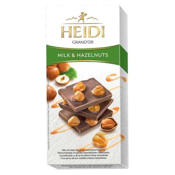 Heidi – Ciocolată Grand’Or cu lapte și alune de pădure 80 gr.