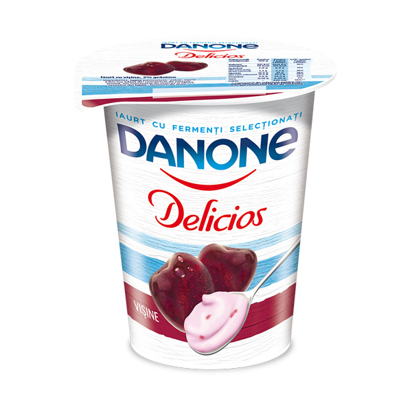 Danone - Iaurt Delicios vișine 400 gr., 2%