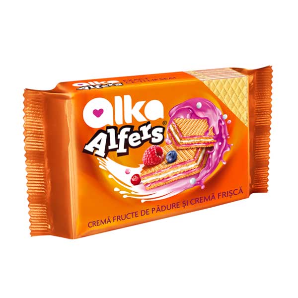 Alka – Napolitane cu cremă de fructe de pădure Alfers 170 gr.