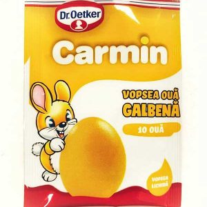 Dr. Oetker - Vopsea lichidă galbenă Carmin, 10 ouă, 4,9 ml.