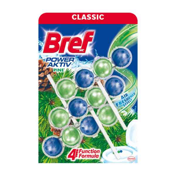 Bref - Odorizant toaletă Power Aktiv Pine, 3x50 gr.