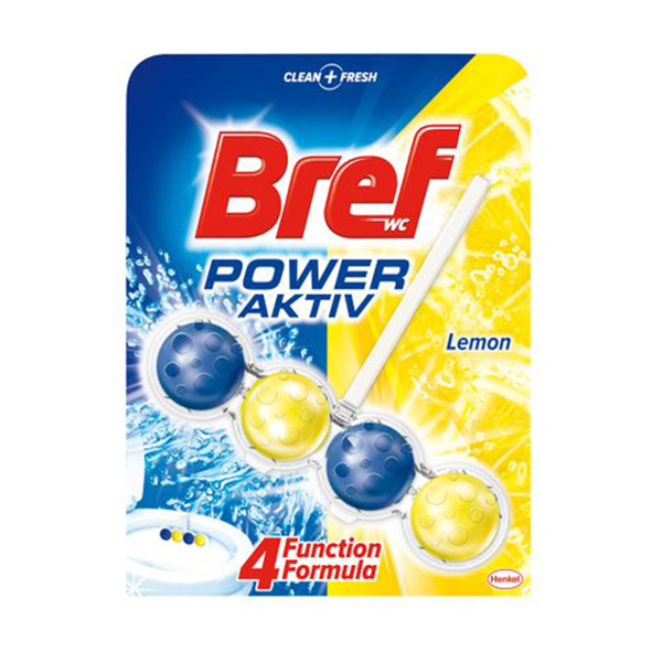 Bref - Odorizant toaletă Power Aktiv Lemon, 50 gr.