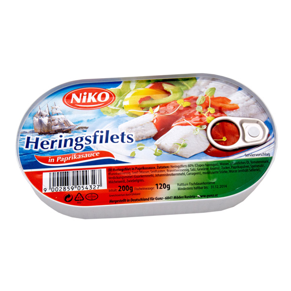 Gunz - Hering file în sos de ardei 200 gr