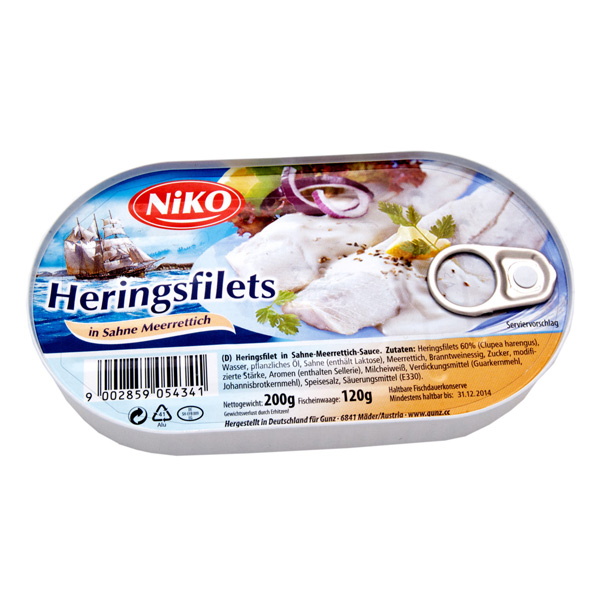 Gunz - Hering file în sos de smântână Niko 200 gr